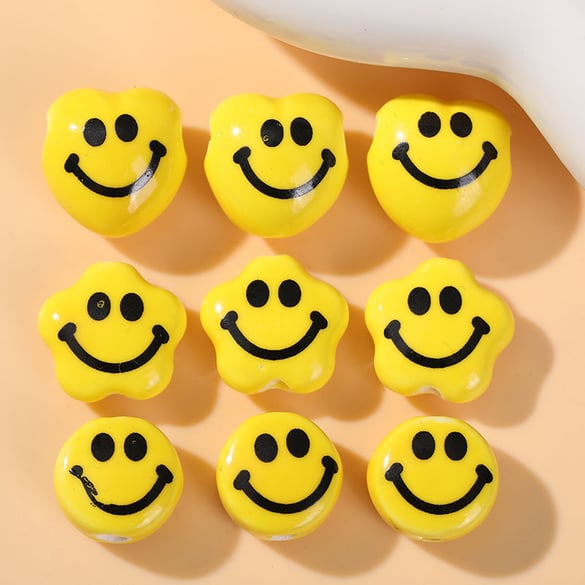 1 Piece Simple Series Cute Smiling Face Ceramics Jewelry Beads 2