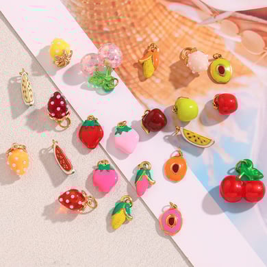 Pendentif mignon en acier inoxydable en forme de mini fruit à faire soi-même h5 Image2