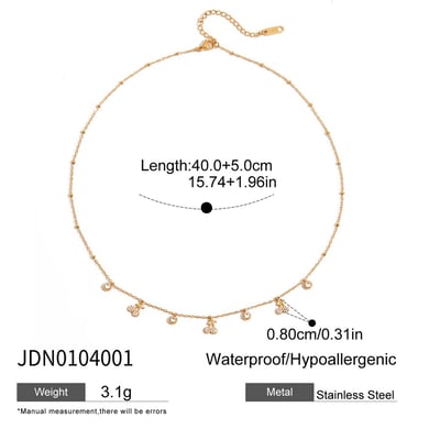1 Piece Romantic Series Cherry Stainless Steel Gold Color Women's Pendant Necklaces h5 Picture2