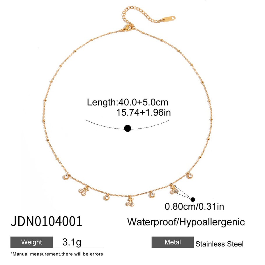 1 Piece Romantic Series Cherry Stainless Steel Gold Color Women's Pendant Necklaces Picture2
