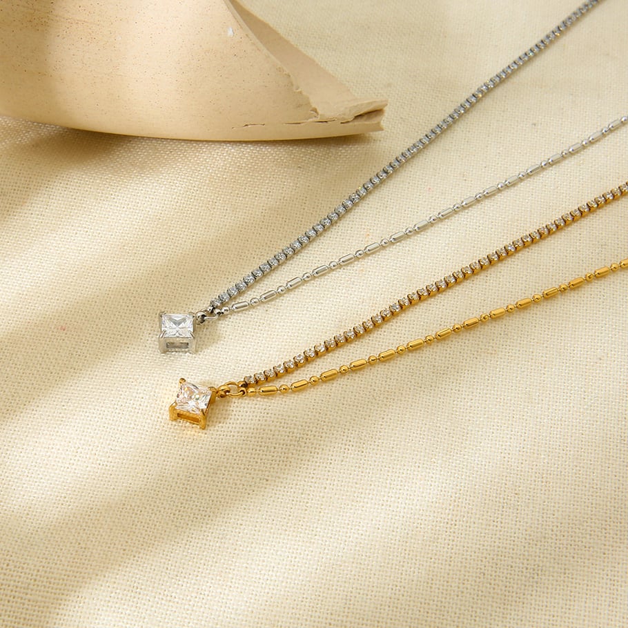 Simple Series Daily Geometric Stainless Steel Women's Chain Necklaces h5Picture4