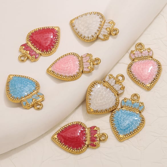 1 Piece DIY Crown Heart Stainless Steel Women's Pendants 2