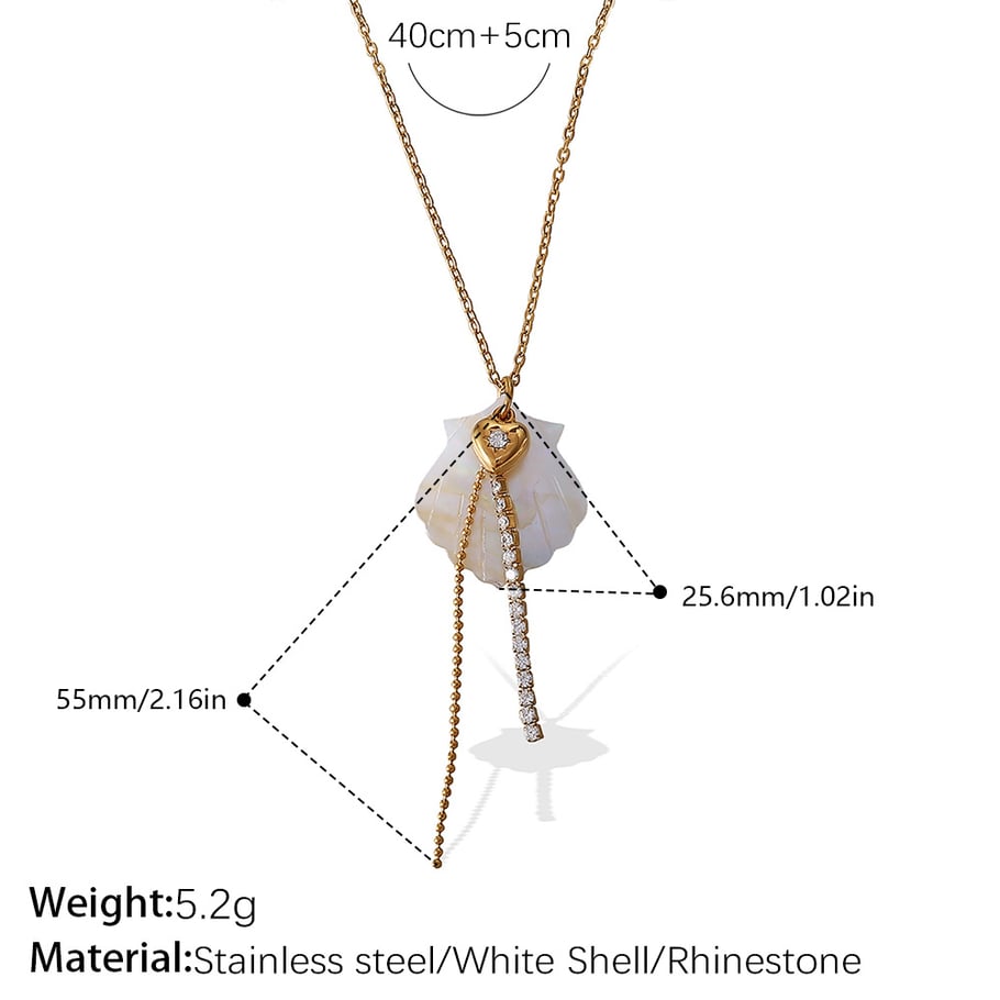 1 Piece Sea Shells Gold Color Pendant Necklace 