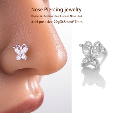 1 piercing para la nariz con circonita color cobre y dorado. h5 Imagen5