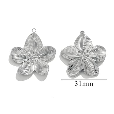 1 Stück DIY Blumen Edelstahl Damen Anhänger h5 