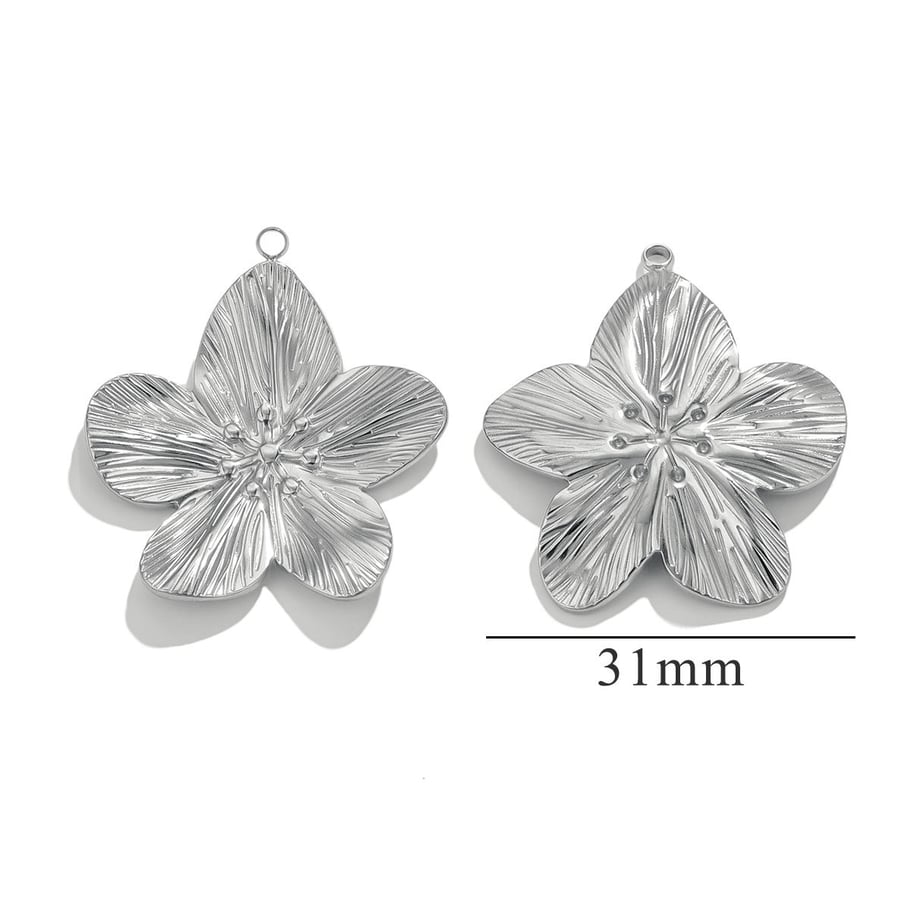 1 Stück DIY Blumen Edelstahl Damen Anhänger 