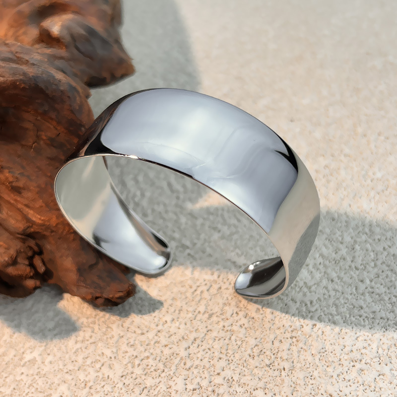 Bracelet manchette simple en acier inoxydable couleur or, 1 pièce 