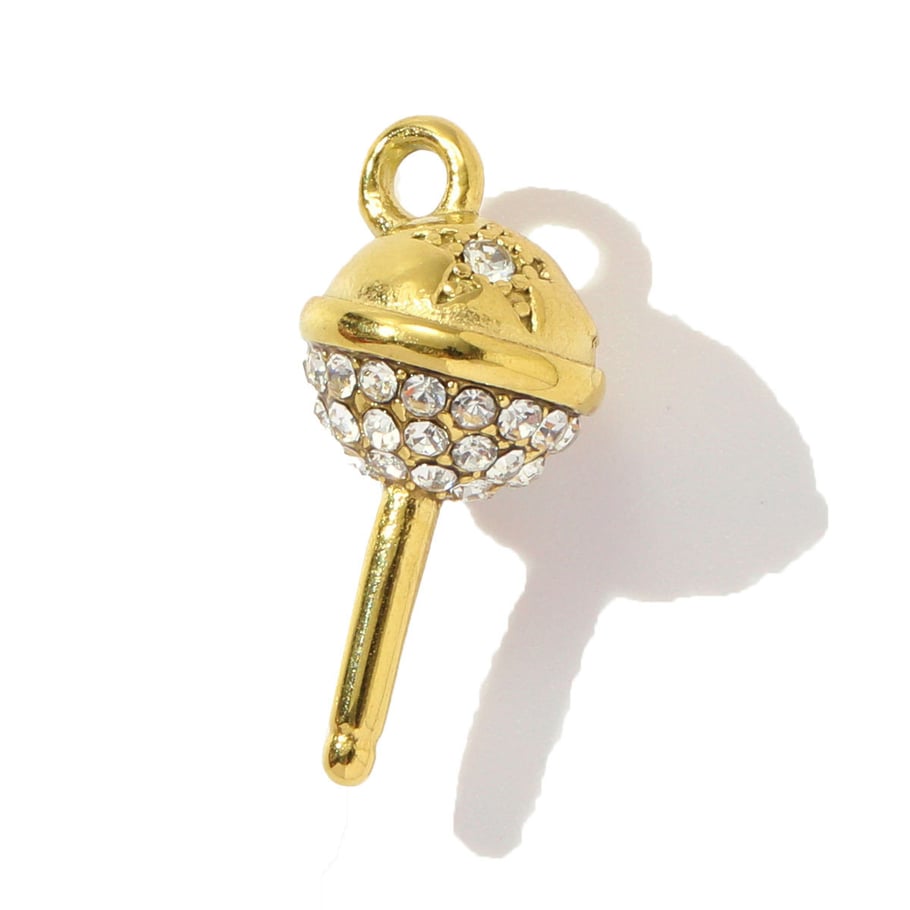 1 Piece Romantic Series DIY Heart Stainless Steel Gold Color Women's Pendants 