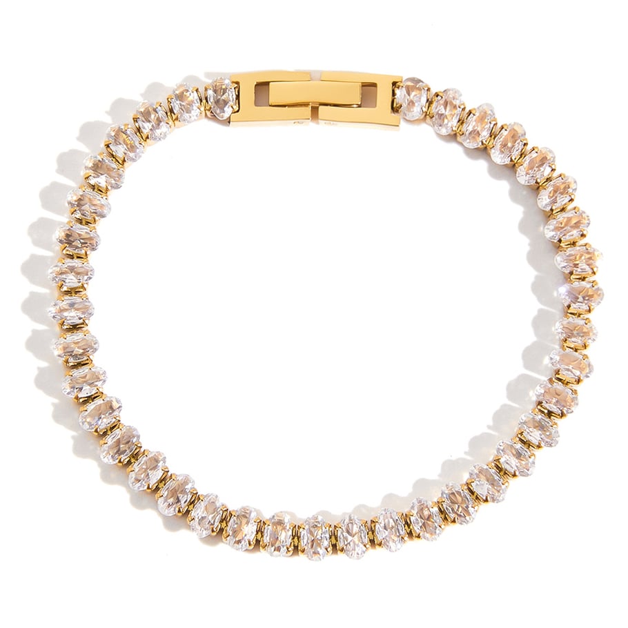 1 Piece Luxurious Series High-end Geometric Stainless Steel Gold Color Women's Chain Bracelets 