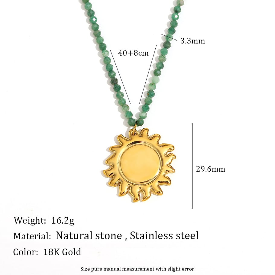 1 paire de colliers à pendentif classiques en acier inoxydable pour femme, série Simple, motif soleil/lune 