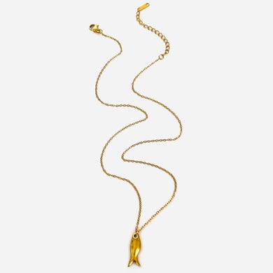 1 stuk vis roestvrij staal goudkleurige hanger ketting h5 