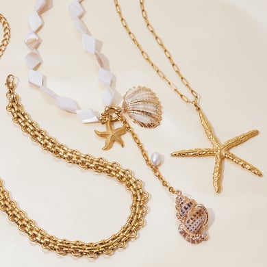 1 Piece Designable Series Vacation Shell Stainless Steel Gold Color Women's Pendant Necklaces h5 Picture3