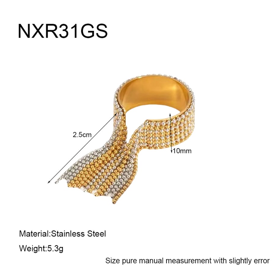 Luxurious Retro Geometric Stainless Steel  Rings Display Set 