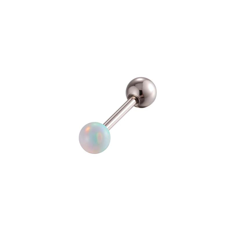 Boucles d&#39;oreilles simples rondes en acier inoxydable avec opale pour femme, 1 pièce 