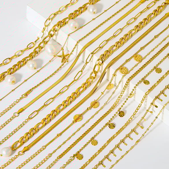 1 Piece Stainless Steel Gold Color Anklets