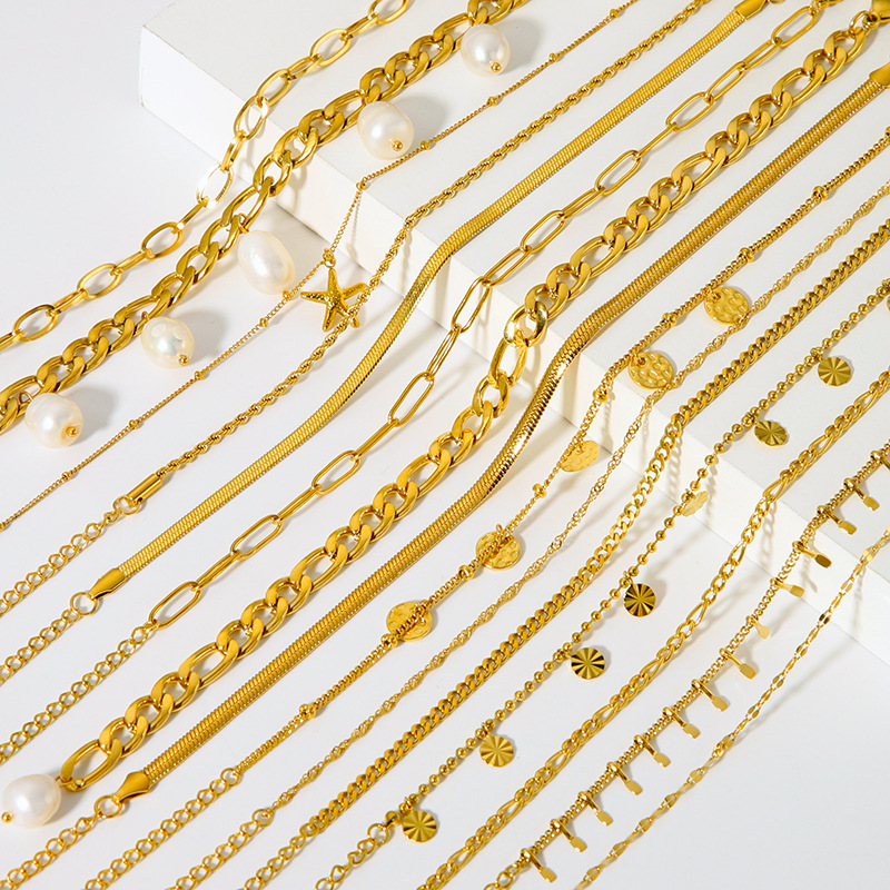 1 Piece Stainless Steel Gold Color Anklets Picture2