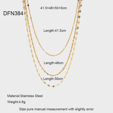 Simple Series Daily Chain roestvrijstalen gelaagde dameskettingen h5 