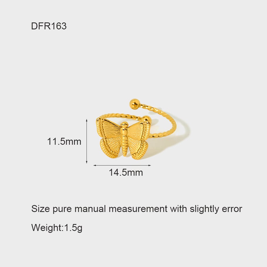 Elegant Animal Stainless Steel  Gold Color  Women's Adjustable Rings 