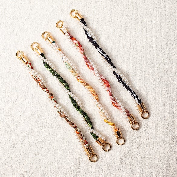 1 Piece Stylish Series Sennit Scarves Beads Aluminum Phone Strap