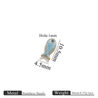 Gold doppelseitiger Öltropfen kleiner Anhänger - kleiner Fisch blau Bild14