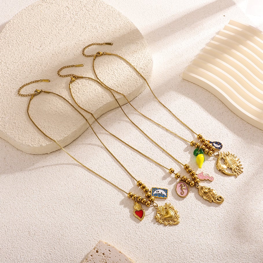 1 Piece Romantic Series Elegant Heart Stainless Steel Gold Color Women's Pendant Necklaces Picture5