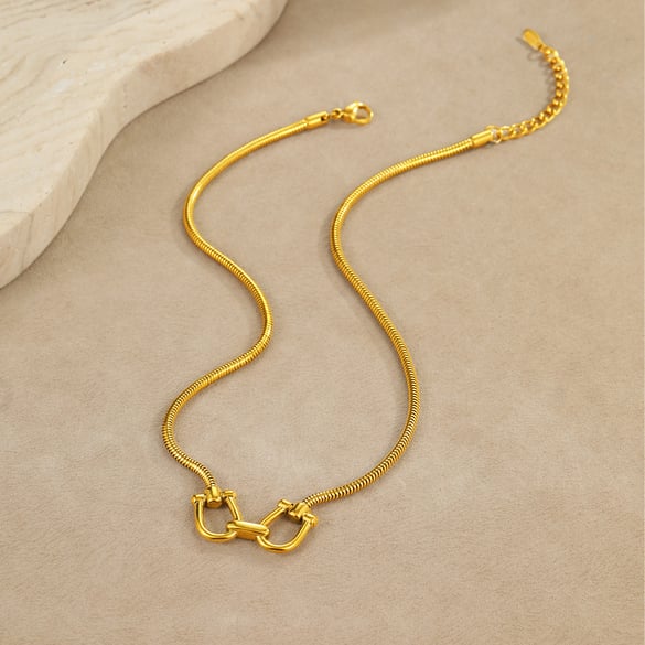 Geometric Stainless Steel Gold Color Women's Pendant Necklaces 2