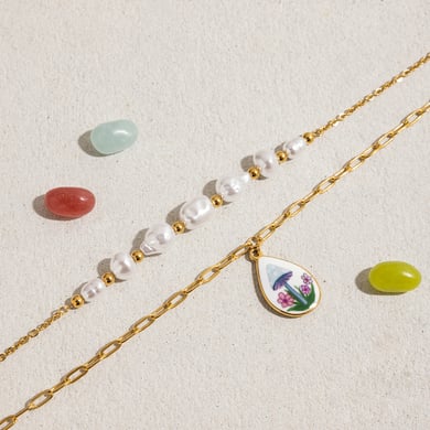 Collier avec pendentif goutte d&#39;eau en acier inoxydable doré pour femme, 1 pièce h5 Image9