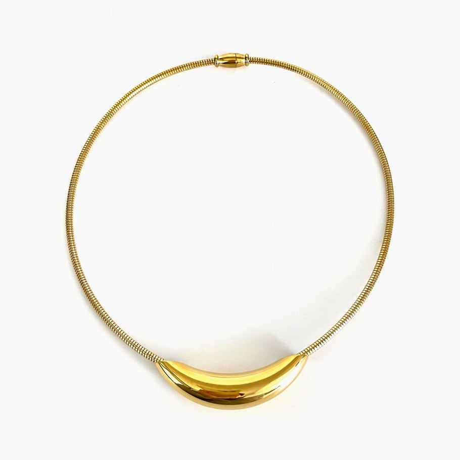 Collana con ciondolo color oro in acciaio inossidabile con volto di sole, 1 pezzo 