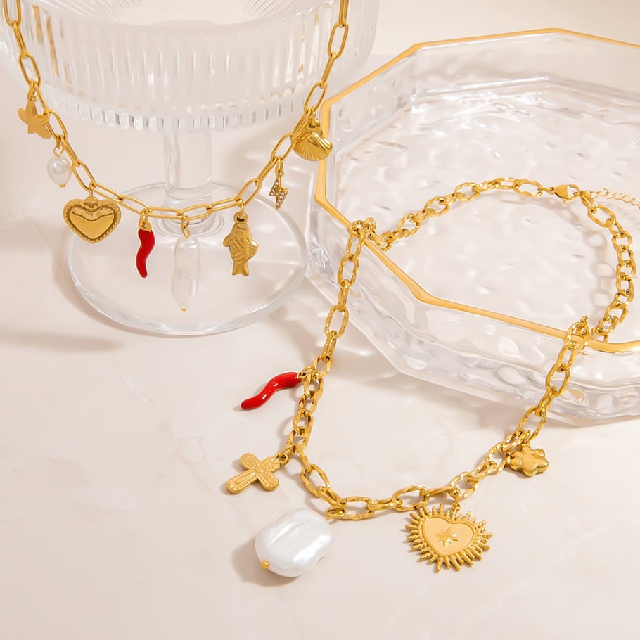 Collane con ciondolo a forma di tartaruga boema in acciaio inossidabile color oro, da donna Immagine3
