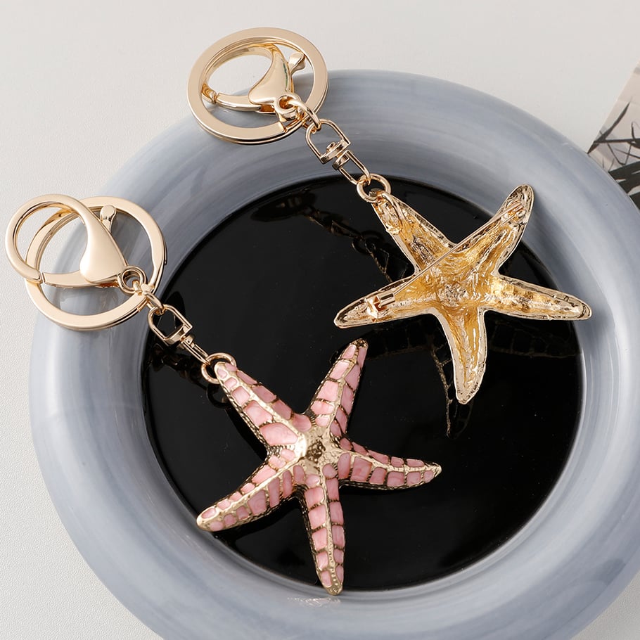 1 Piece Starfish Alloy Keychain Picture3