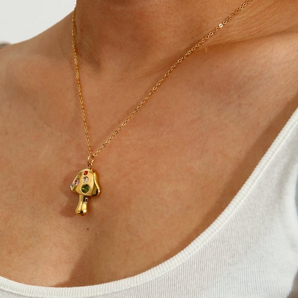 1 Pair Luxurious Series Retro Plant Stainless Steel Women's Pendant Necklaces 2
