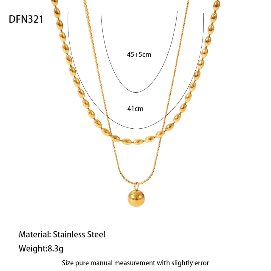 1 Pair Simple Series Daily Geometric Stainless Steel Women's Layered Necklaces
