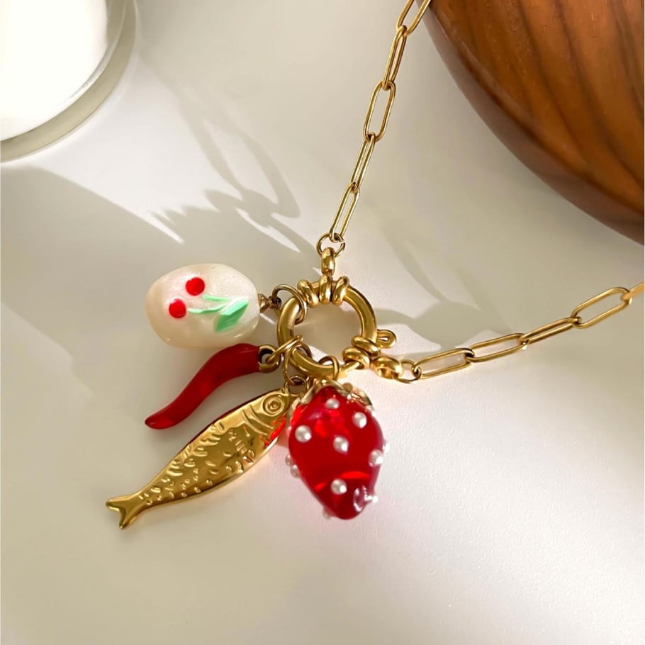 1 Piece Fruit Stainless Steel Gold Color Pendant Necklace Picture4