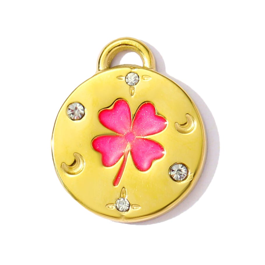 1 Piece Luxurious Series DIY Flower Stainless Steel Gold Color Women's Pendants 