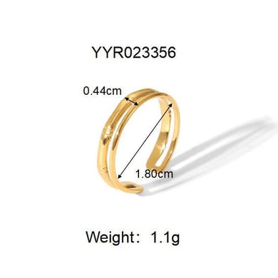 Bague minimaliste en acier inoxydable couleur or 1 pièce h5 