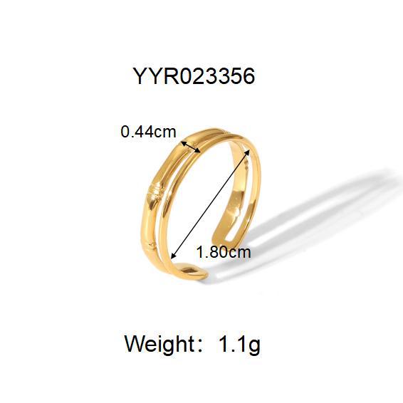 Bague minimaliste en acier inoxydable couleur or 1 pièce 