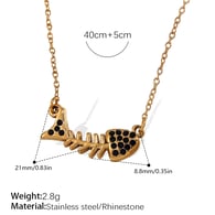 XL548BKG Schwarze Diamant-Halskette Bild7