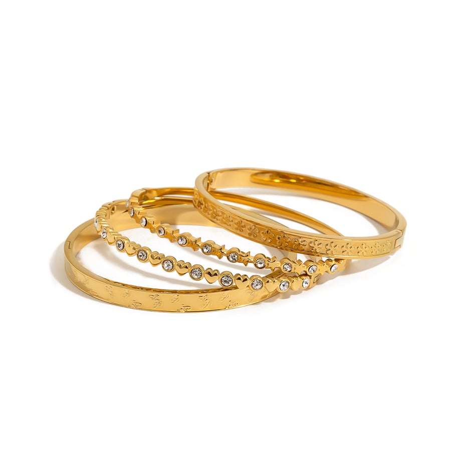 1 Piece Luxurious Series Elegant Butterfly Stainless Steel Gold Color Women's Bangles h5Picture8