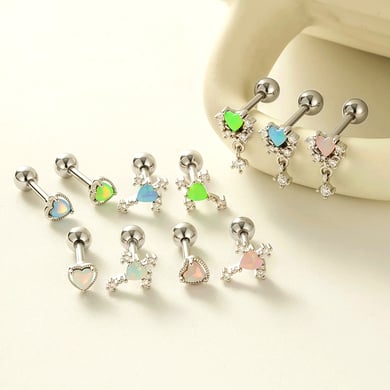 1 pezzo di orecchini con zirconi color rame e oro h5 Immagine4