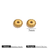 Gouden tandwielafstandskralen - 5 mm 