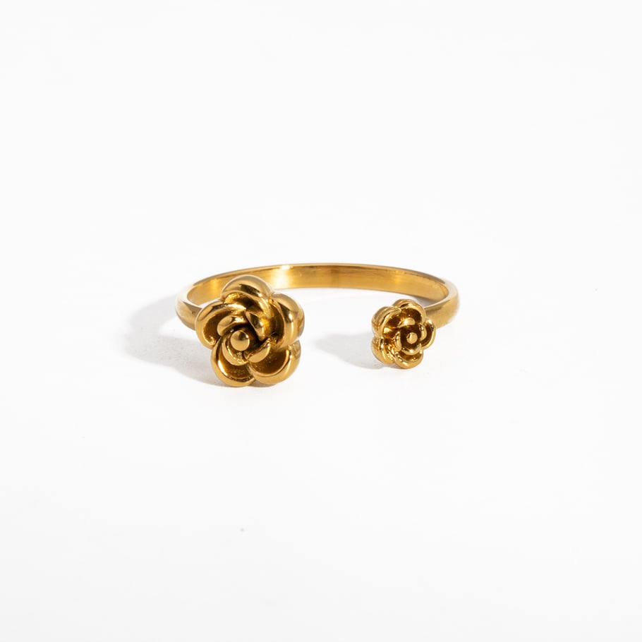 Bague minimaliste en acier inoxydable couleur or Sweet Rose, 1 pièce Image4