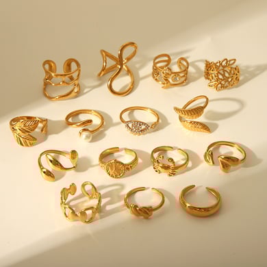 1 anello regolabile in acciaio inossidabile color oro h5 Immagine3
