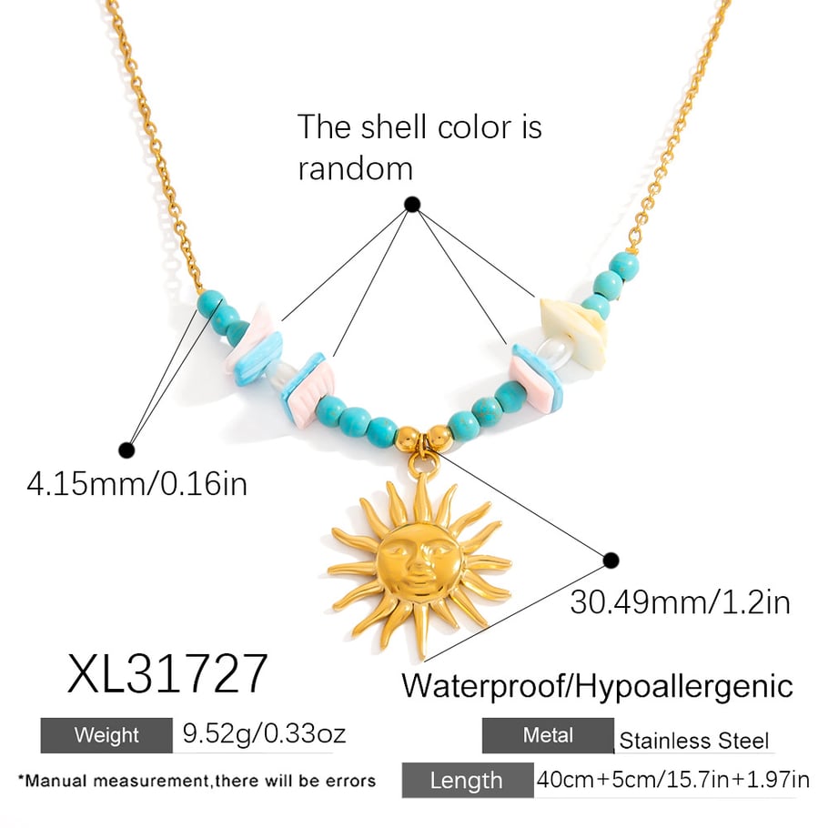 Collane con ciondolo da donna in acciaio inossidabile color oro a forma di tartaruga per le vacanze Immagine2