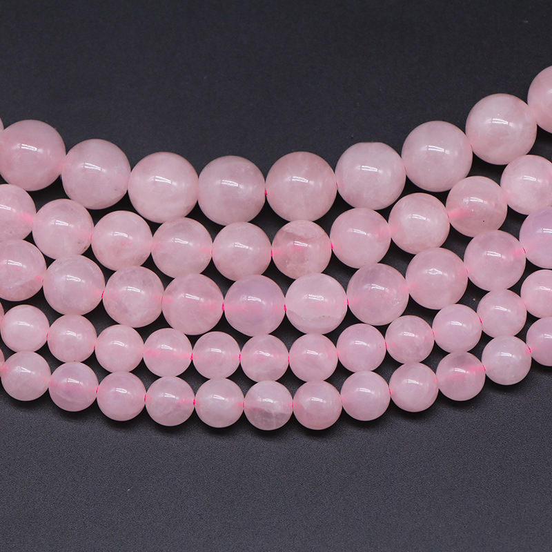 1 String Brasilien Rosenquarz Natursteine Kristall Schmuck Perlen Bild6
