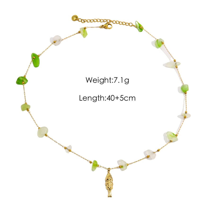 Romantic Series Elegant Beads Stainless Steel Women's Beaded Necklaces 