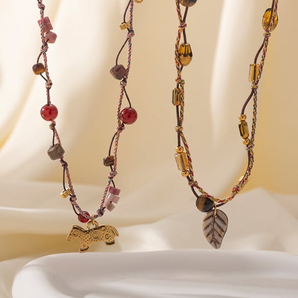 1 Piece Natural Stones Pendant Necklace