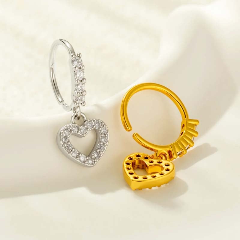 1 pezzo di perno nasale in zircone color rame e oro Immagine3