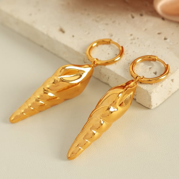 1 Pair Stainless Steel Gold Color Drop Earrings