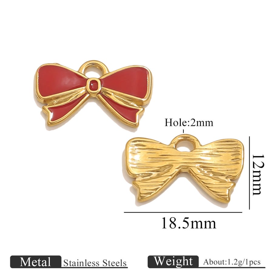1 Stück DIY Schleifenknoten Edelstahl Damen Anhänger 