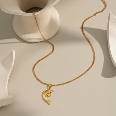 Collana con ciondolo a forma di granchio in acciaio inossidabile color oro, 1 pezzo h5 Immagine3